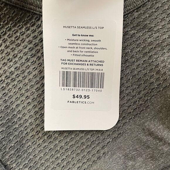 NWT FABLETICS Musetta Seamless Top Gray Size Medium - Picture 6 of 6